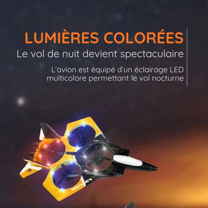 Avion de chasse télécommandé avec lumière LED