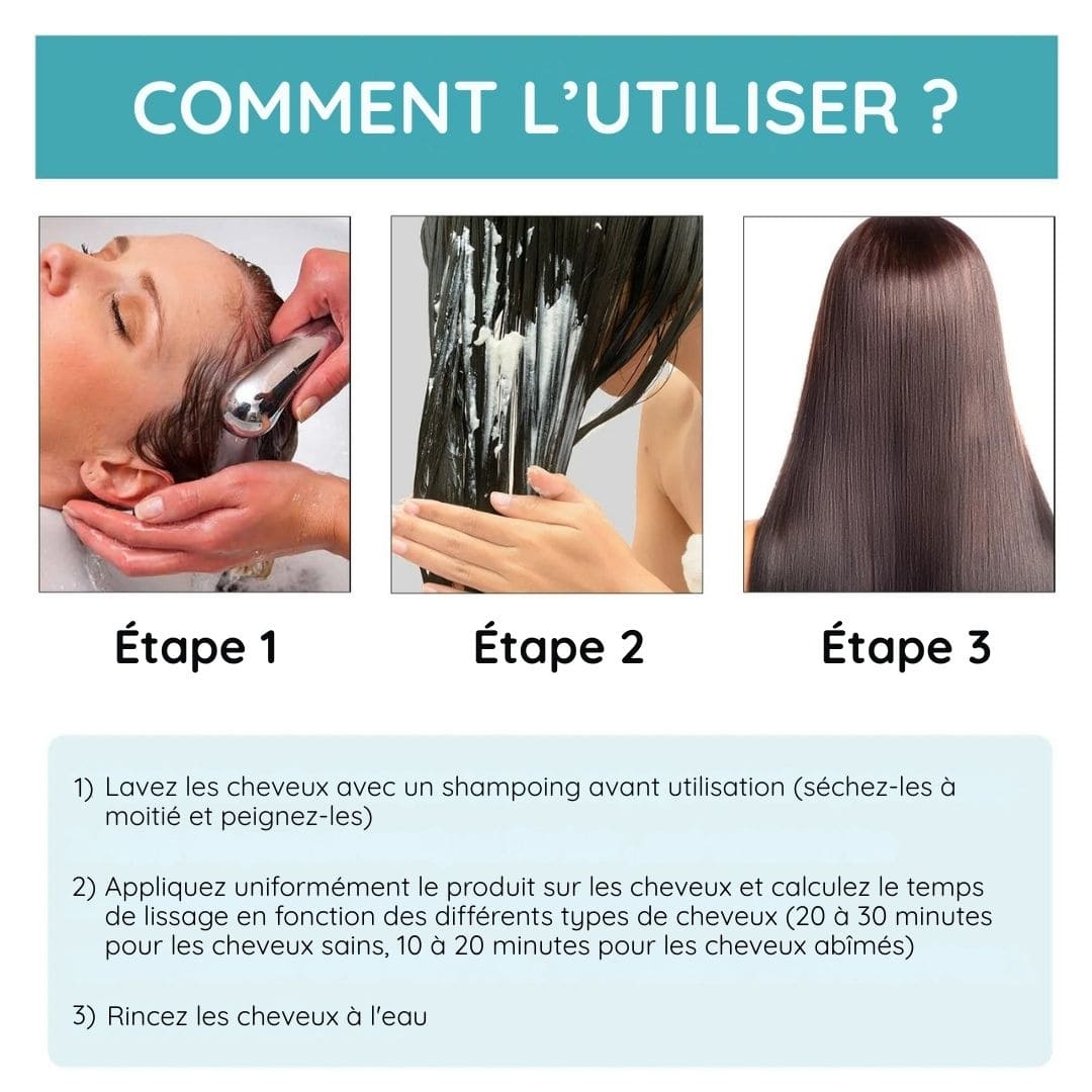 Crème lissante pour cheveux à la soie et à la kératine