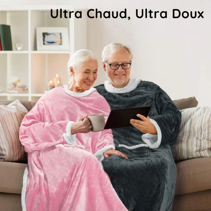 Couverture chauffante portable avec manches