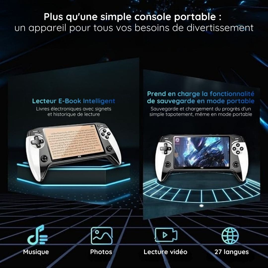 Console de jeux rétro portable X9 (+5.000 jeux inclus)