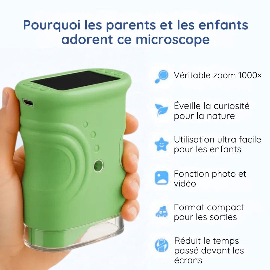 Microscope numérique portable grossissement x1000 pour enfants