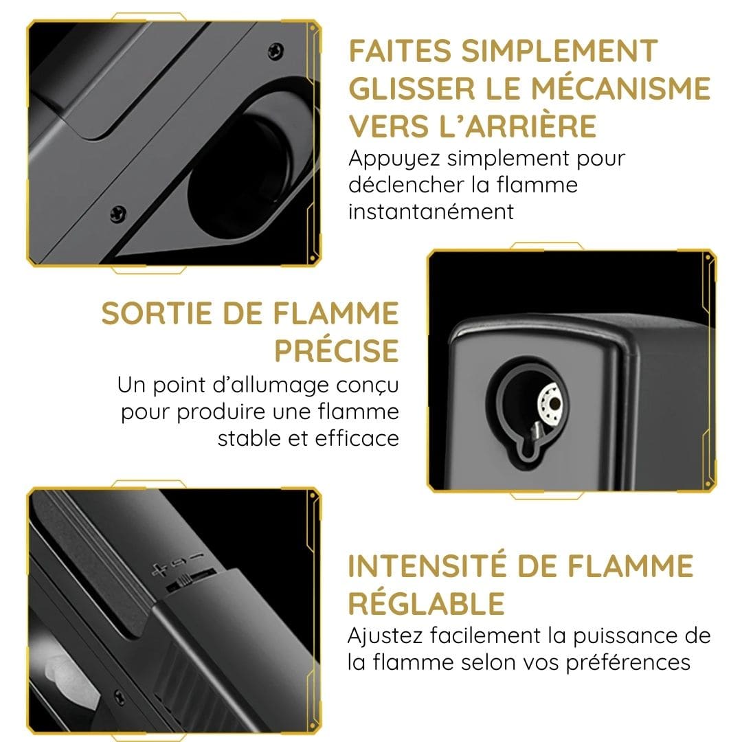 Briquet Pistolet avec Étui à Cigarettes