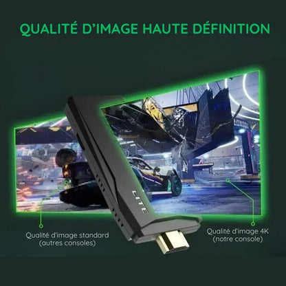 Console de jeu vidéo 2.4G compatible 4K (+20.000  jeux rétro pour PS1/GBA Boy)