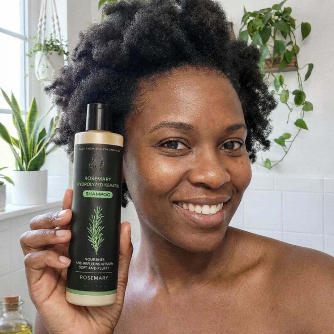 Shampooing au romarin et à la kératine hydrolysée