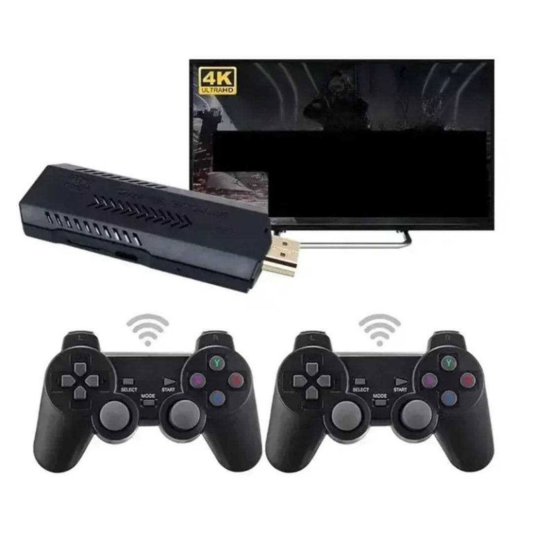X2 Plus Game Stick 128 Go - 20.000 jeux 4K HD avec deux manettes sans fil 2.4G pour N64/PSP/PS1/GBA