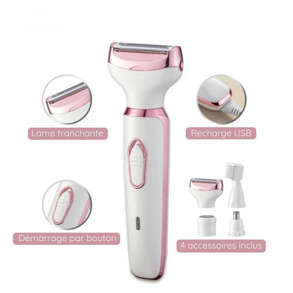 Rasoir Tondeuse 4-en-1 pour Femme