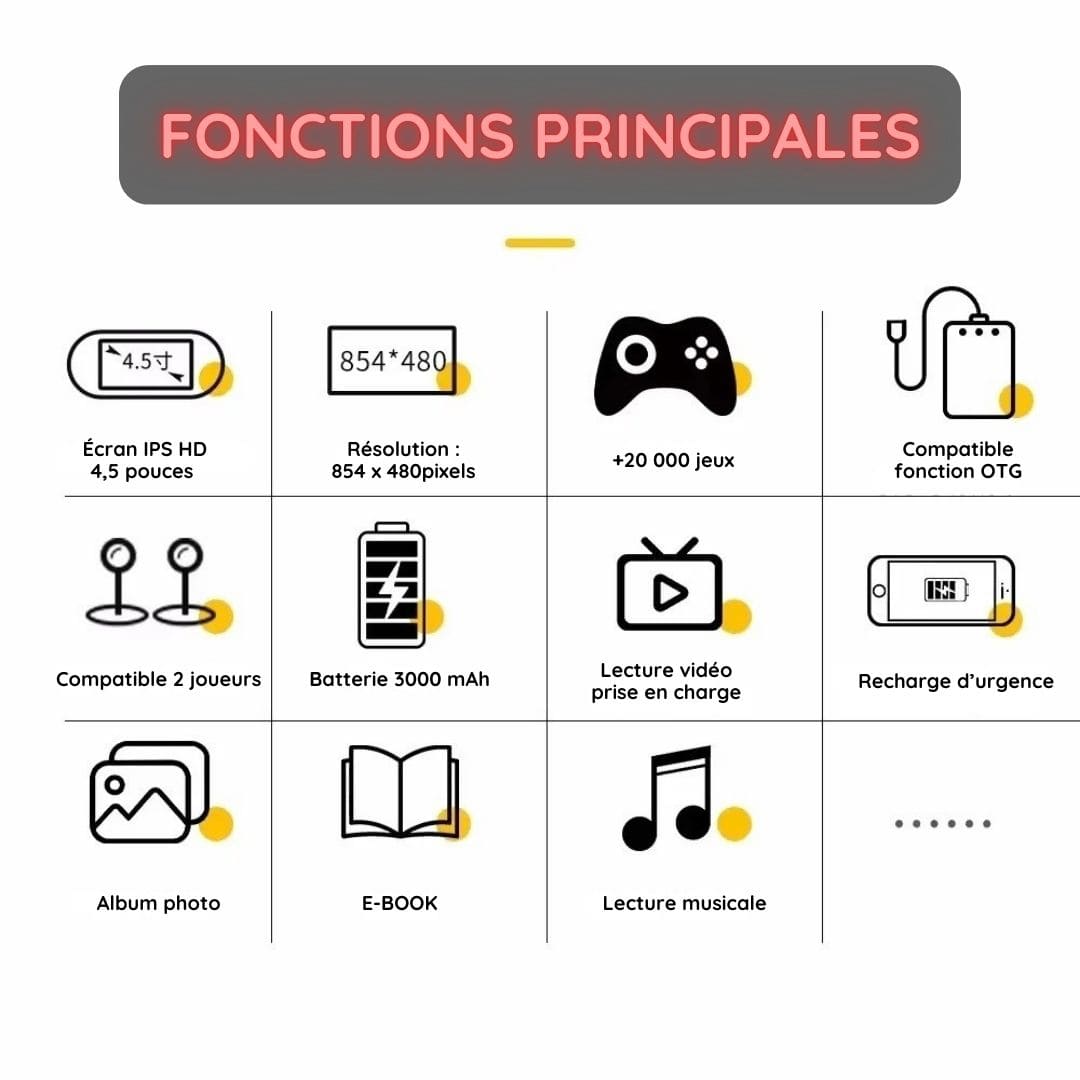 Console de jeux portable rétro HD SF3000 (+20.000 jeux)