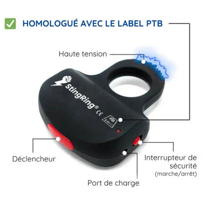 Bague d’autodéfense de type shocker électrique