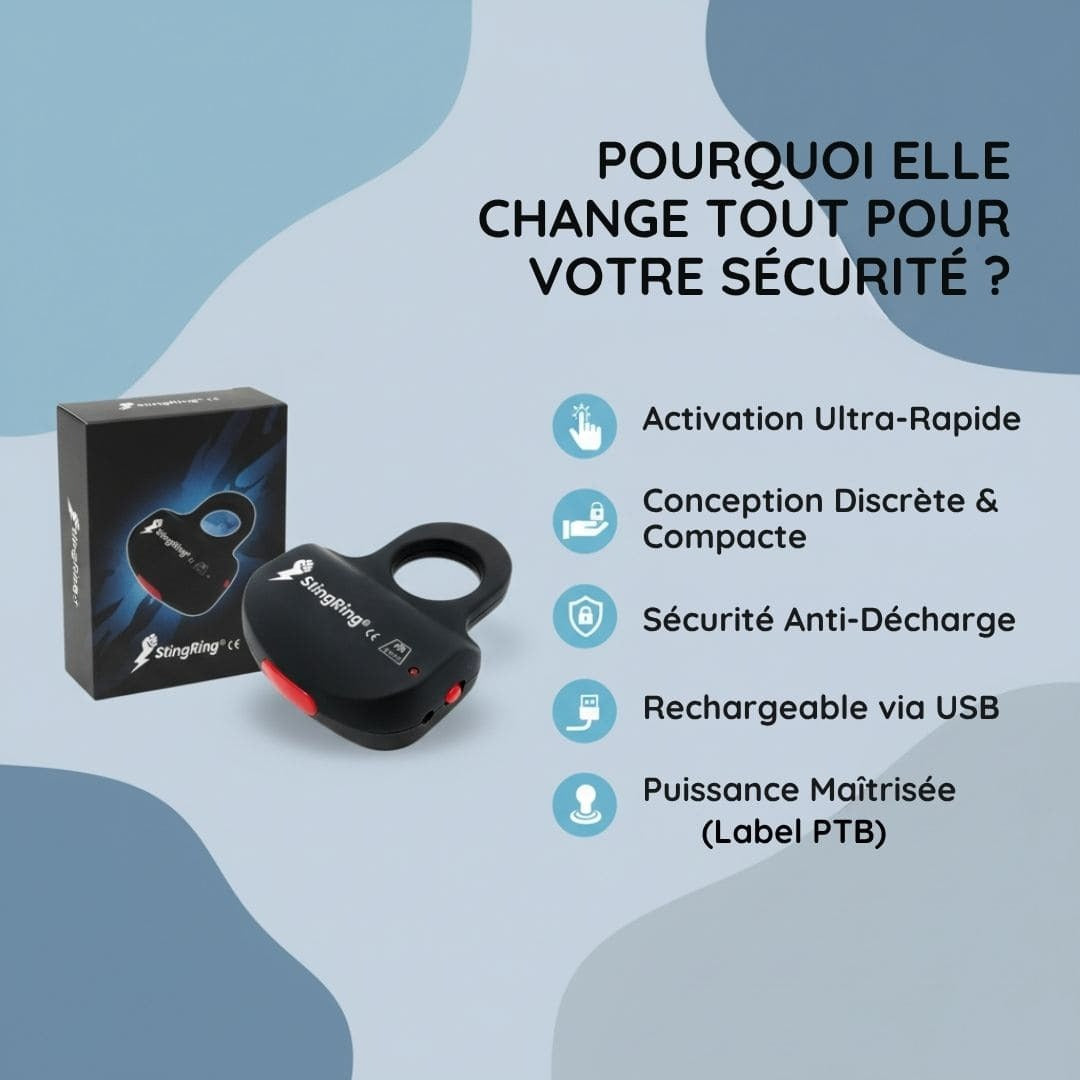 Bague d’autodéfense de type shocker électrique