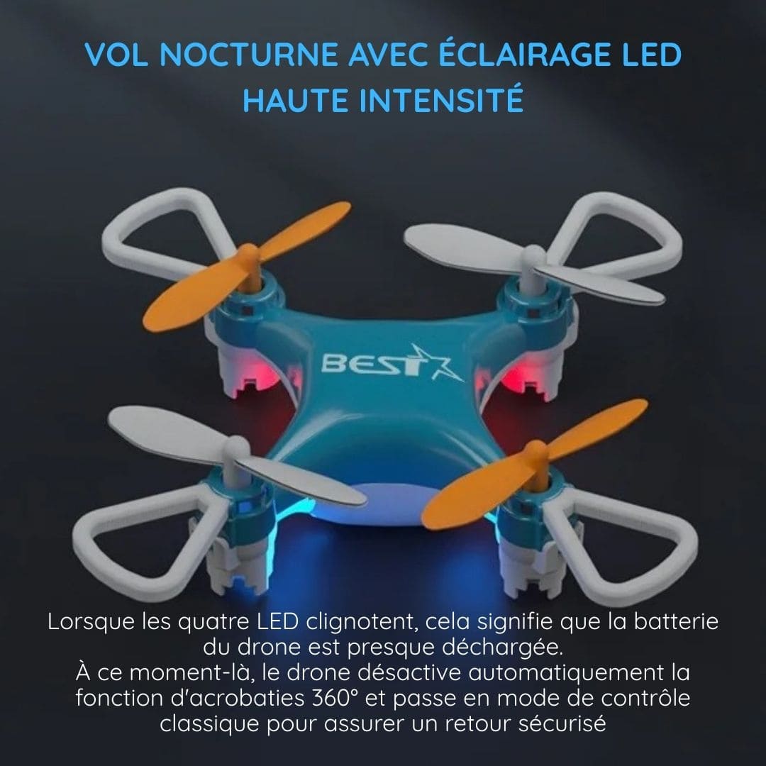 Mini Drone BEST-X | Vol stable & anti-chute avec télécommande intégrée