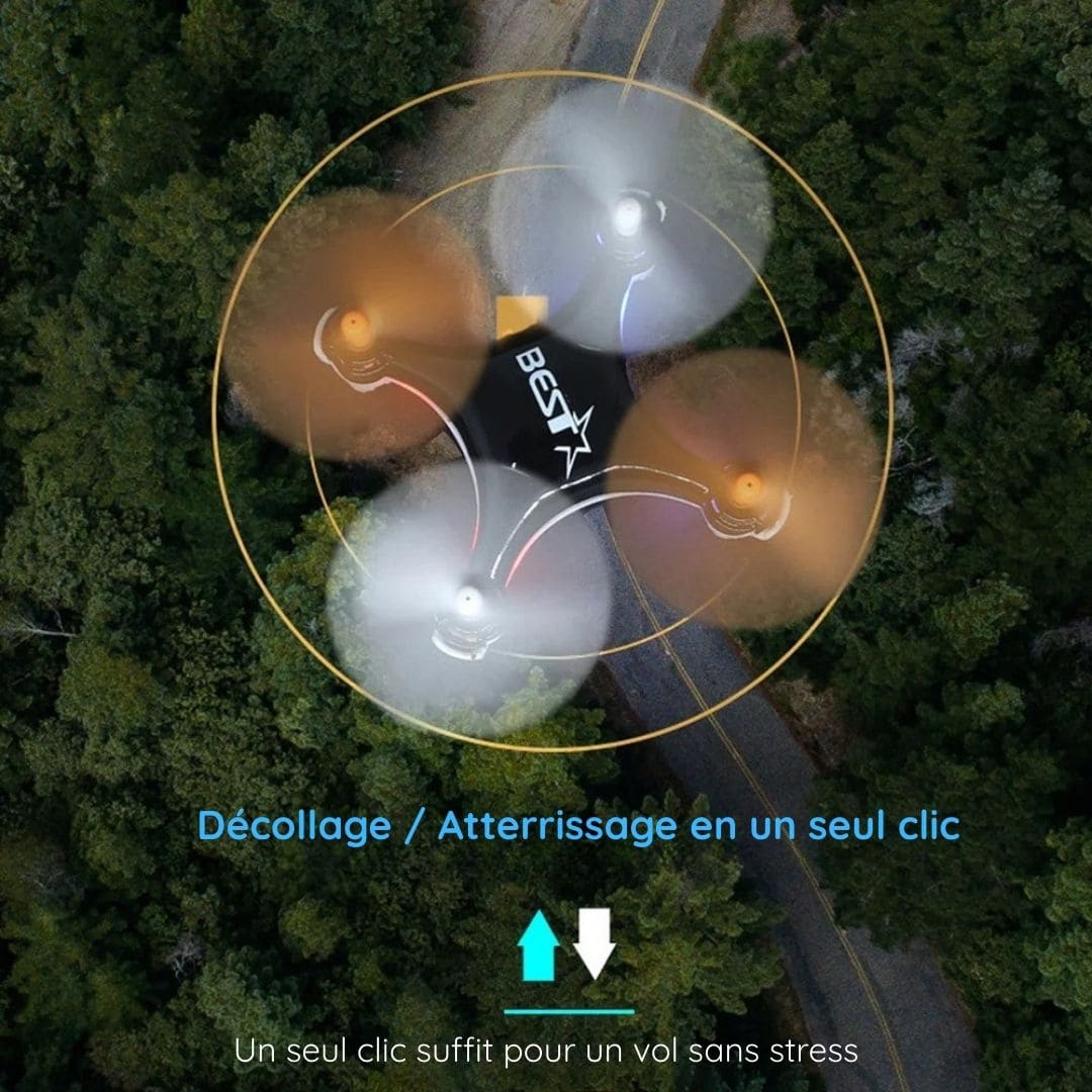 Mini Drone BEST-X | Vol stable & anti-chute avec télécommande intégrée