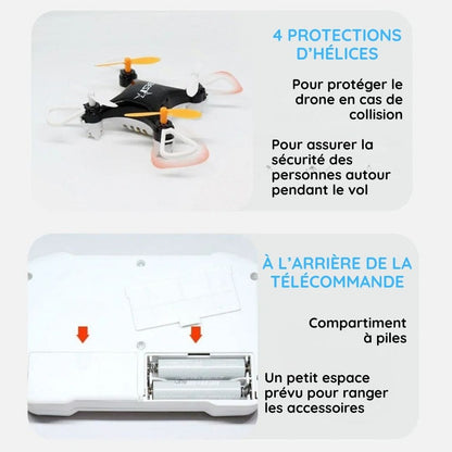 Mini Drone BEST-X | Vol stable & anti-chute avec télécommande intégrée