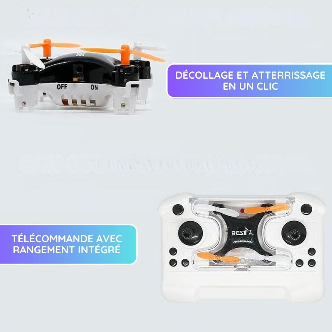 Mini Drone BEST-X | Vol stable & anti-chute avec télécommande intégrée